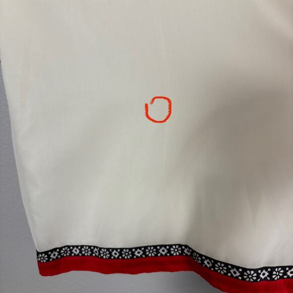 Approx S/M Cream White Red Kurta Set Top Pants & Dupatta Embellished Embroidered - Picture 9 of 16